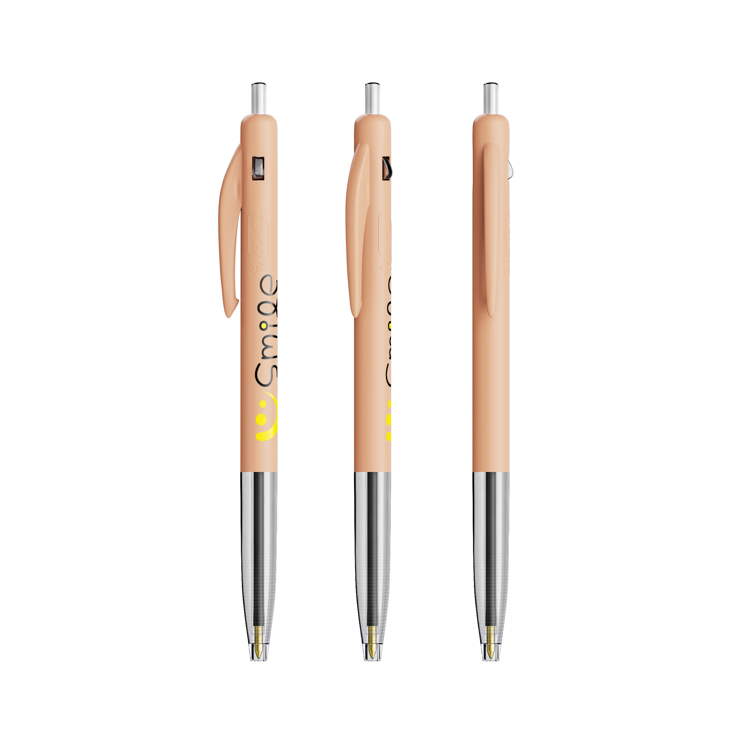 Stylo rétractable BIC® personnalisé M10® Clic Couleur Orange Pastel